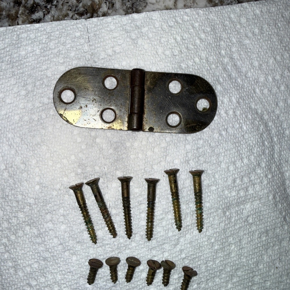 Singer Sewing Machine Top Lid Cabinet Hinges 2 W/original Screws - Picture 2 of 7